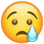 Emoji med hängande ögonbryn på Whatsapp U+1F622