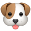 Sött hundansikte-emoji U+1F436