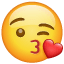 Kyss-emoji Whatsapp U+1F618