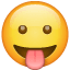 Smiley sträcker ut tungan U+1F61B