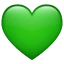 Grönt hjärta-emoji Whatsapp U+1F49A