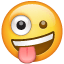 Galet ansikte emoji U+1F92A