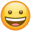 Smiley är på gott humör på Whatsapp U+1F600