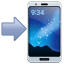 Mobiltelefon med pekande pil-emoji Whatsapp U+1F4F2