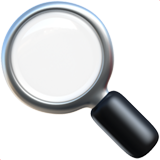 förstoringsglas som lutar åt vänster