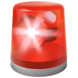 Röd alarmlampa smiley på Whatsapp