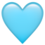 Ljusblått hjärta emoji U+1FA75 Ljusblått hjärta emoji U+1FA75